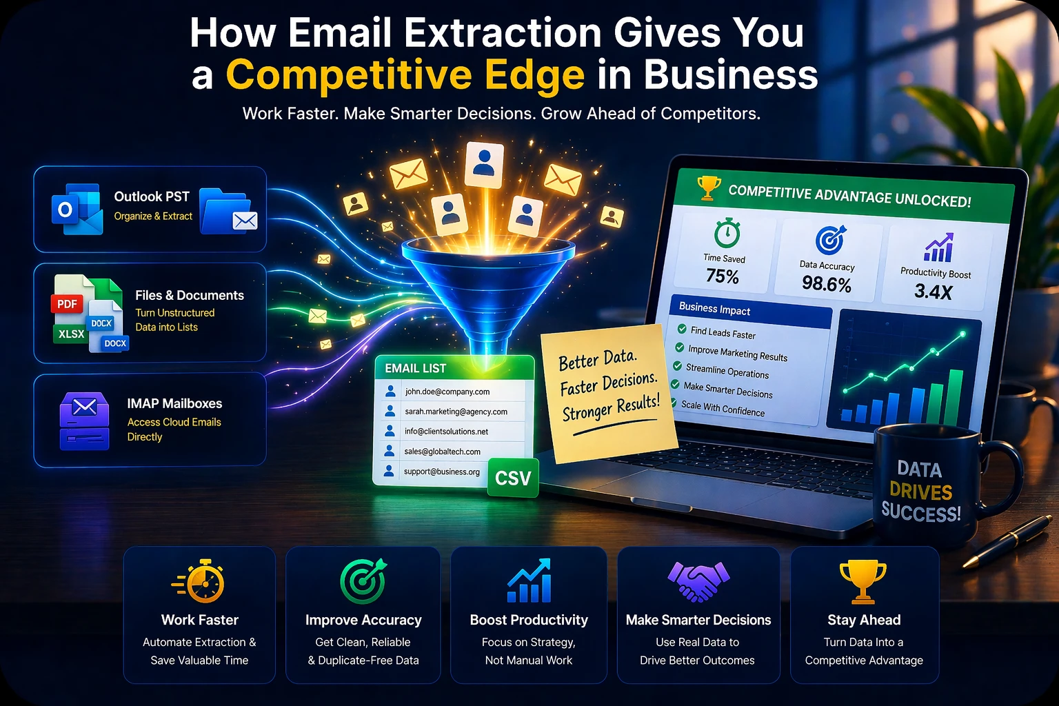 Email extraction competitive advantage