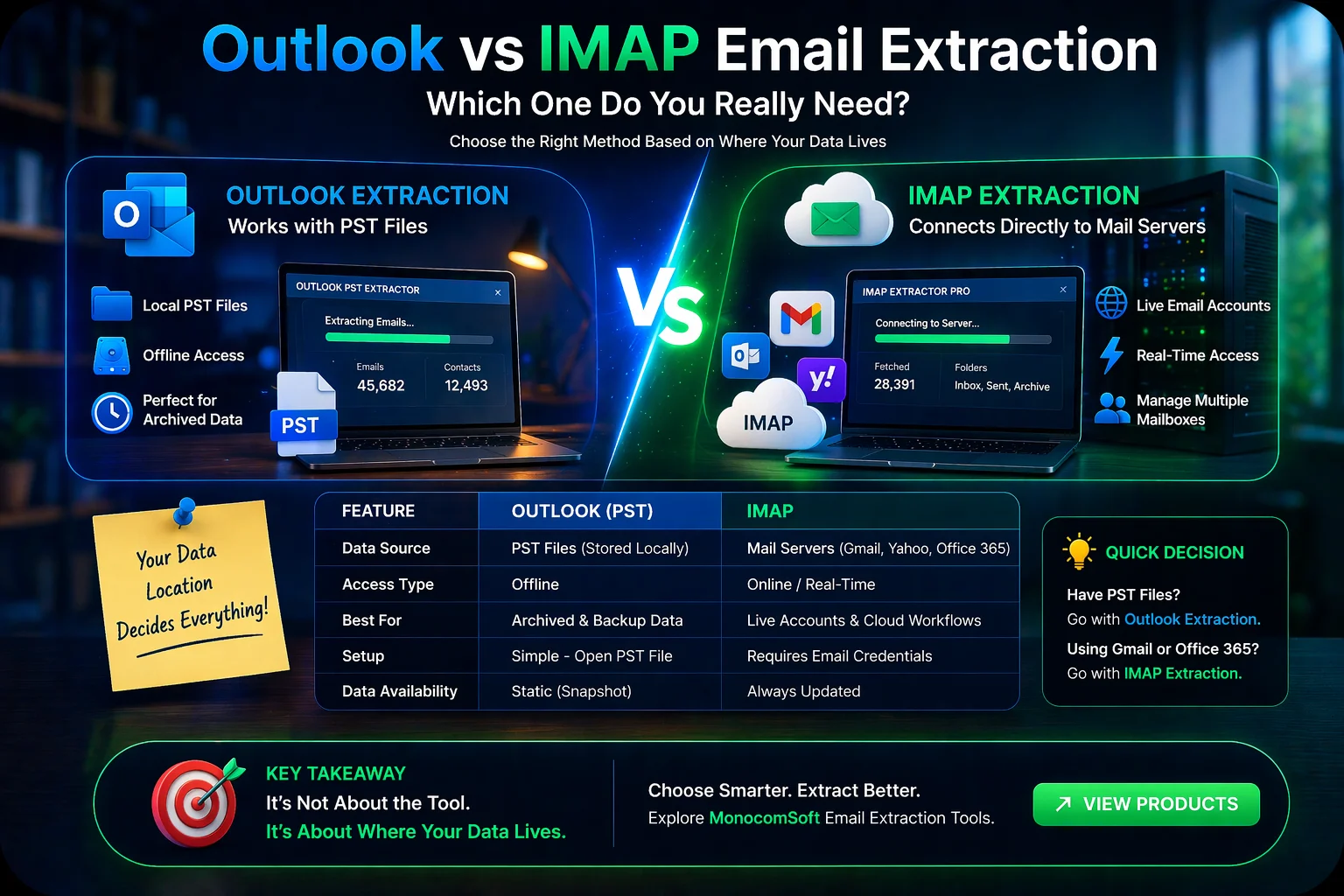 Outlook vs IMAP extraction