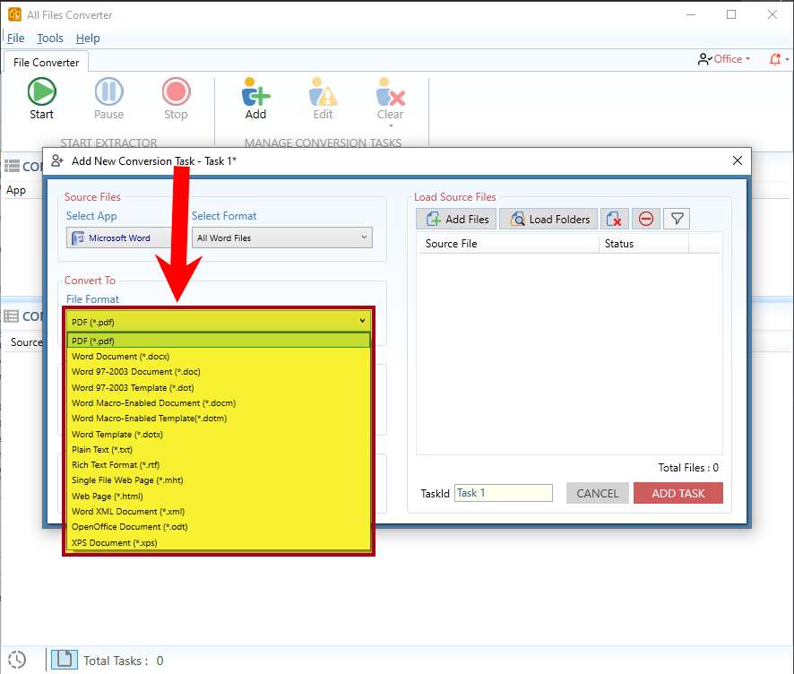 All files converter convert word, excel, powerpoint and html files