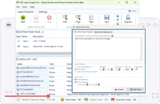 Lead Extractor App Screenshot
