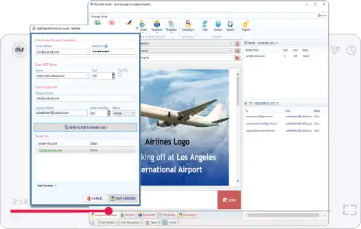 MS Mass Email Sender Pro App Screenshot